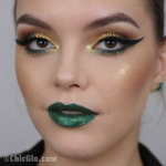 Glamorous Gold and Green: A Bold Makeup Look for Any Occasion