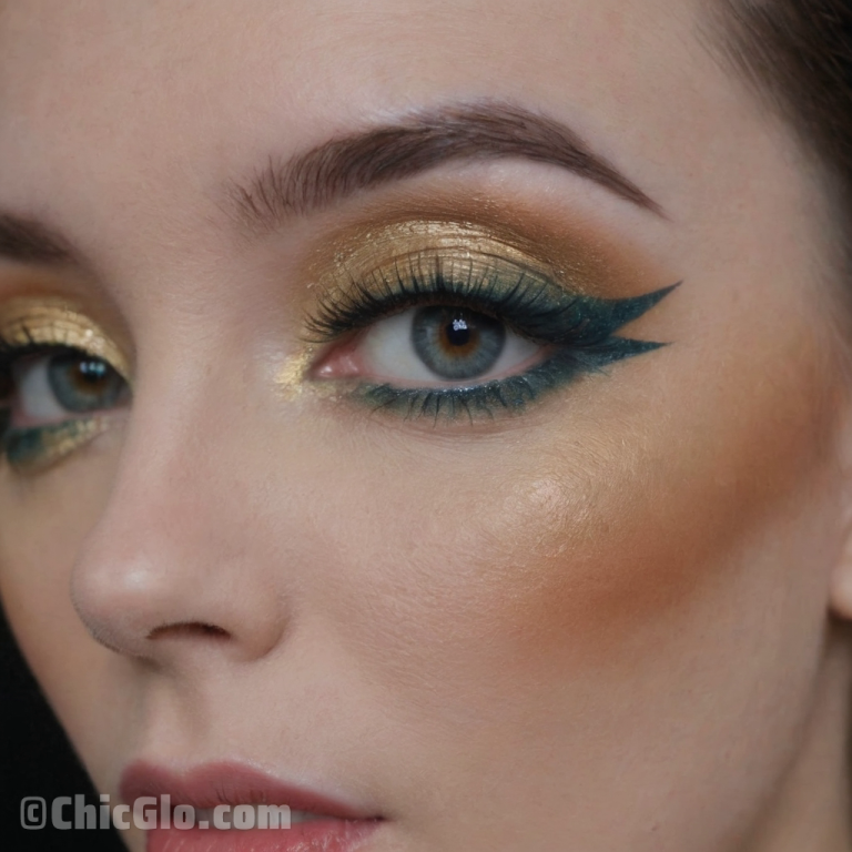 Achieve a Stunning Look with Bold Gold and Teal Makeup