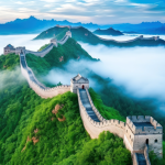 Great Wall Of China At Sunrise Panoramic View Of China